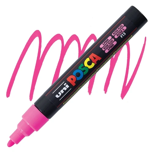 Uni-Ball Posca 1.8-2.5 Su Bazlı Poster Boyama Kalemi Markörü Fosforlu Pembe N Pc-5M (6 Lı Paket) ürün görseli 1