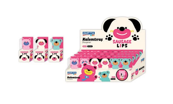 Gıpta Kalemtraş Sausage Lips 3D K1522 (24 Lü Paket) ürün görseli 1