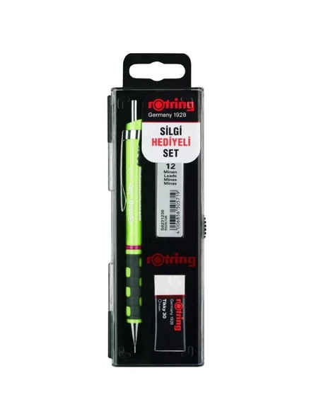 Rotring Okul Seti Tikky Rd Versatil Kalem 0.7+Min Silgi Hediyeli Limon Yeşili ürün görseli 1