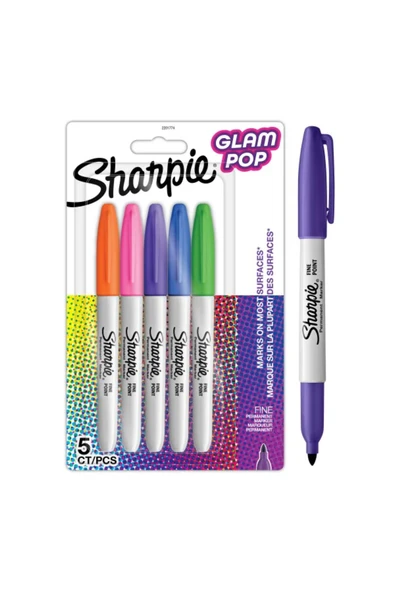 Sharpie Permanent Markör Kalem Fine Glam Pop 5 Renk 2201774 ürün görseli 1