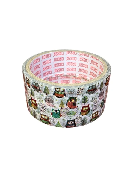 Cassa Koli Bandı Baskılı Baykuş Desenli 45Mm X 25 Metre 7-9653-01 ürün görseli 1