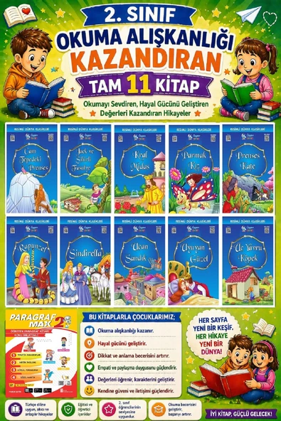 2. Sınıf Okuma Alışkanlığı Kazandıran Okumayı Sevdiren Tam 11 Kitap - 28 ürün görseli 1