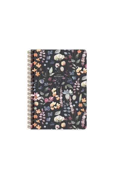 Keskin Color Defter Spiralli Sert Kapak Çiçek A5 96 Yaprak Çizgili 418943-99 ürün görseli 1