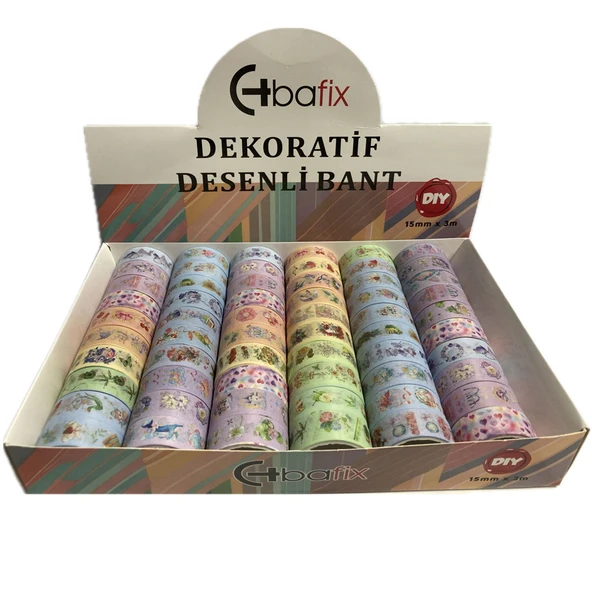 Bafix Desenli Bant Dekoratif 15 Mm X 3 Metre Bfx-Deb0005 (60 Lı Paket) ürün görseli 1