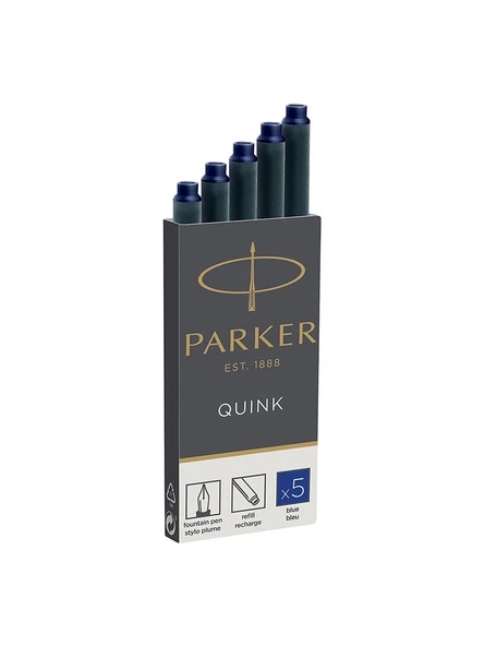 Parker Dolma Kalem Kartuşu Quink Yıkanabilir Mavi (5 Li Paket) 1950383 ürün görseli 1