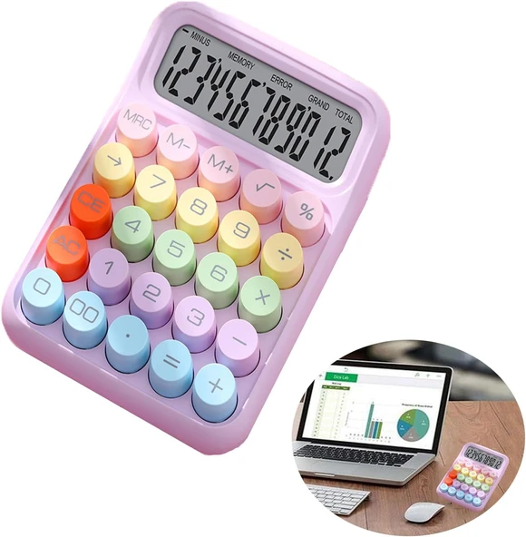 Piano 12 Hane Renkli Hesap Makinesi 0000950 (Karışık Renk 1 Adet) ürün görseli 1