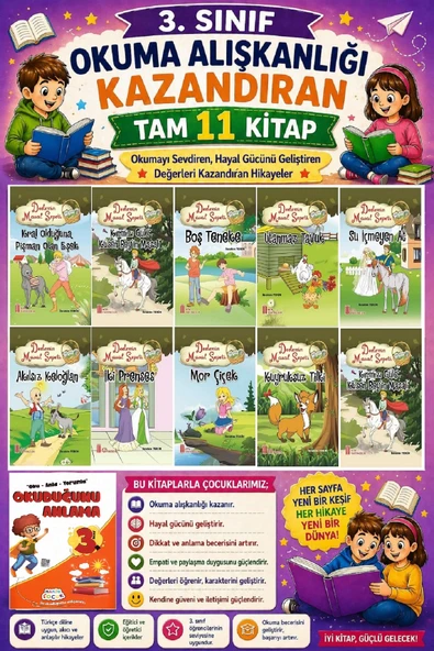 3. Sınıf Okuma Alışkanlığı Kazandıran Okumayı Sevdiren Tam 11 Kitap -5 ürün görseli 1