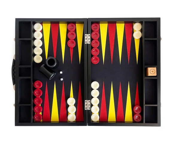 Helena Wood Art Turnuva Boy Tavla Kumaş Zemin 57x75 cm Sarı Kırmızı Ahşap Vido ürün görseli 1