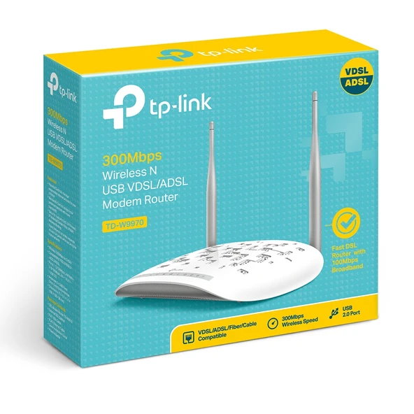 TP-Link TD-W9970 4 Port 300 Mbps VDSL2 Modem - Resim 5