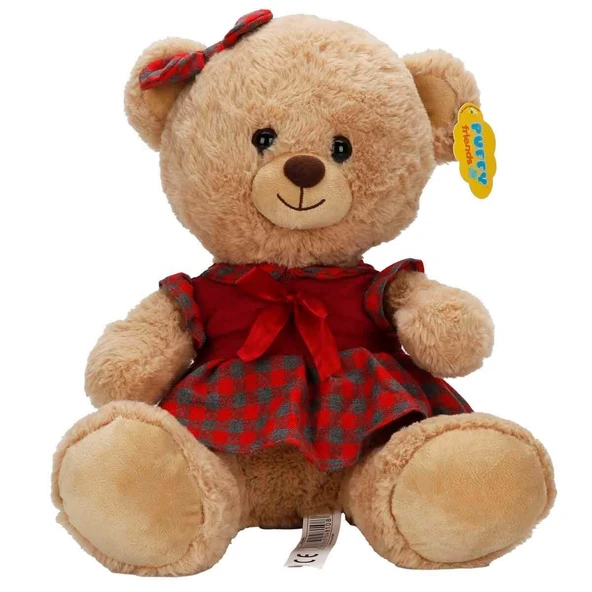 Kıyafetli Peluş Ayı 32 cm  Elbiseli Sevimli Peluş Oyuncak Yumuşak Dokulu Hediye Ayıcık ürün görseli 1