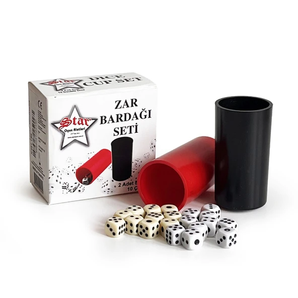 Star Oyun Zar Atma Kutusu 2'li Plastik ve 10 Çift Zar ürün görseli 1
