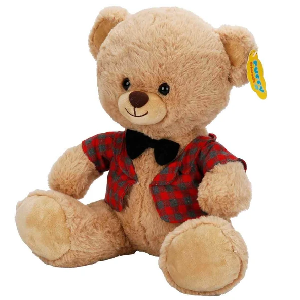 Papyonlu Peluş Ayı 32 cm  Papyonlu Elbiseli Sevimli Peluş Oyuncak Yumuşak Dokulu Hediye Ayıcık ürün görseli 1