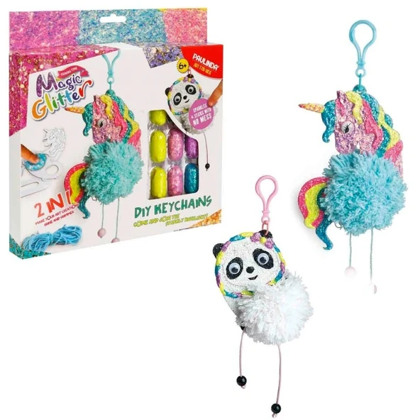2in1 Magic Glitter Anahtarlık Tasarım Seti Panda & Unicorn Simli Kendin Yap Yaratıcı Oyun Seti ürün görseli 1