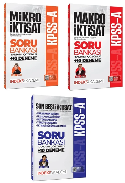 İndeks Akademi 2026 KPSS A Grubu Mikro + Makro + İktisat Son Beşli Soru Bankası 3 lü Set İndeks Akademi Yayıncılık ürün görseli 1