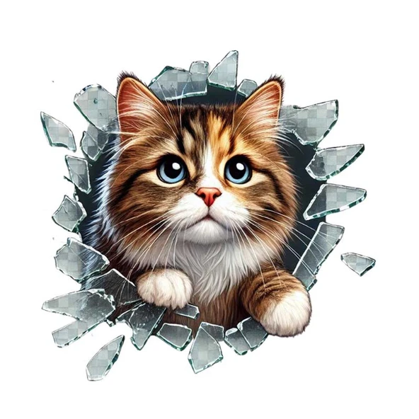 Fulcar Kedi Tasarımlı Araç Stickerı - Resim 4