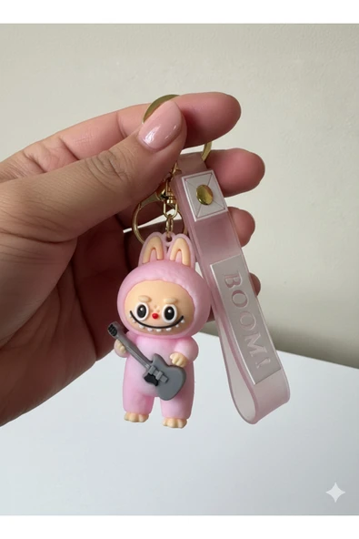 Labubu Oyuncak Anahtarlık Pembe Çanta Aksesuarı Silikon Oyuncak Anahtarlık Figür Çocuk ürün görseli 1