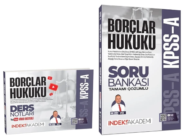 İndeks Akademi 2026 KPSS A Grubu Borçlar Hukuku Video Ders Notları + Soru Bankası 2 li Set - Eyüp İpek İndeks Akademi Yayıncılık ürün görseli 1