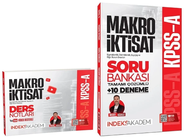 İndeks Akademi 2026 KPSS A Grubu Makro İktisat Video Ders Notları + Soru Bankası 2 li Set - Mesut Güzelli İndeks Akademi Yayıncılık ürün görseli 1