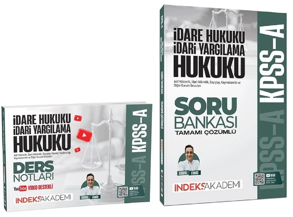 İndeks Akademi 2026 KPSS A Grubu İdare ve İdari Yargılama Hukuku Video Ders Notları + Soru Bankası 2 li Set - Erdal Fanid İndeks Akademi Yayıncılık ürün görseli 1