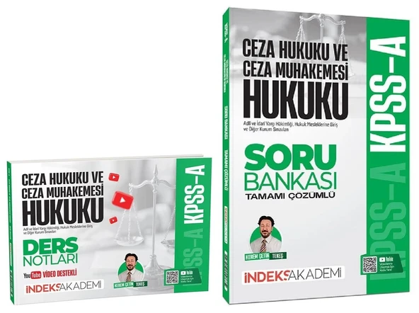 İndeks Akademi 2026 KPSS A Grubu Ceza Hukuku ve Ceza Muhakemesi Hukuku Video Ders Notları + Soru Bankası 2 li Set - Kerem Çetin Tekeş İndeks Akademi Yayıncılık(Kopya) ürün görseli 1