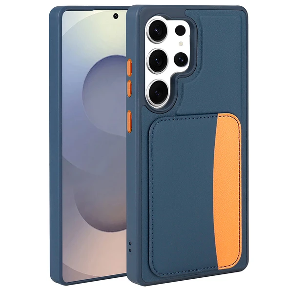 Galaxy S25 Ultra Kılıf Kartlıklı X-Kart Deri Görünümlü High Quality Silikon Kapak ürün görseli 1