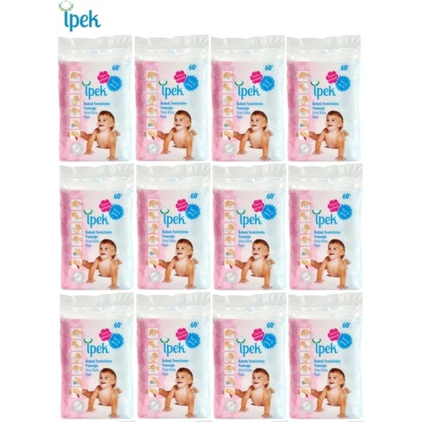 İpek Bebek Temizleme Pamuğu 60 x 12 720 Adet ürün görseli 1