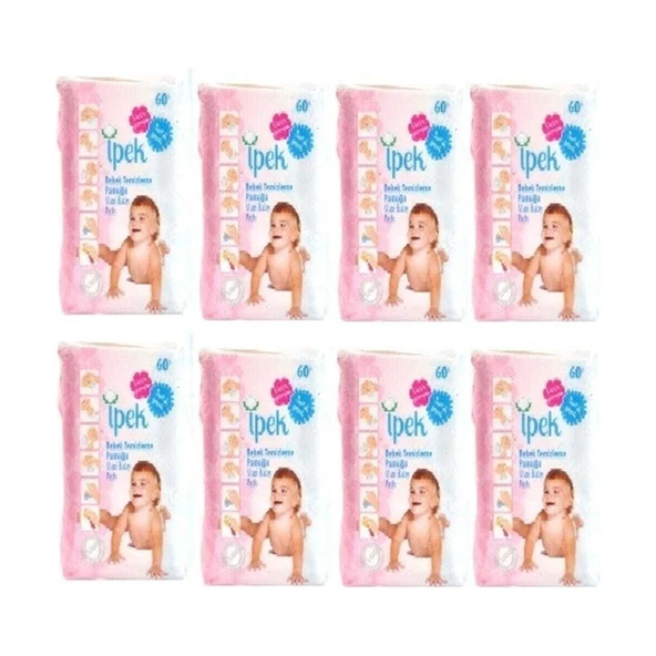 İpek Maxi Bebek Temizleme Pamuğu 60'lı x 8 Paket ürün görseli 1