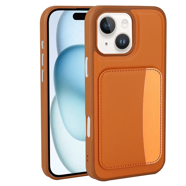 iPhone 14 Kılıf Kartlıklı X-Kart Deri Görünümlü High Quality Silikon Kapak ürün görseli 1
