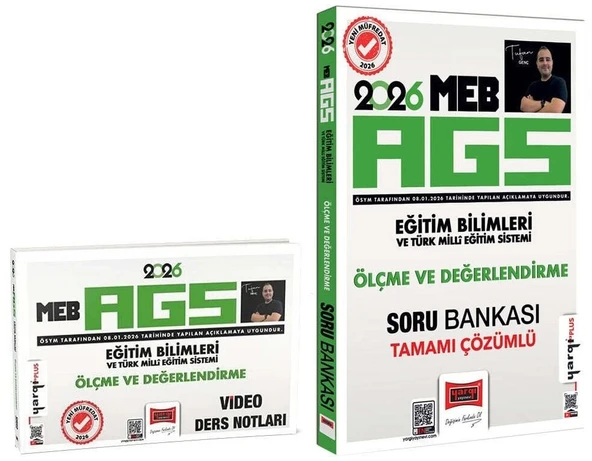 Yargı 2026 MEB-AGS Eğitim Bilimleri Ölçme ve Değerlendirme Video Ders Notları + Soru Bankası 2 li Set - Tufan Genç Yargı Yayınları ürün görseli 1