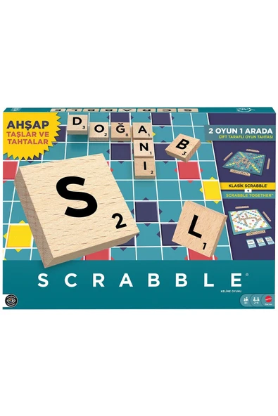 JLJ64 Scrabble Orijinal Ahşap İkisi Bir Arada Türkçe ürün görseli 1