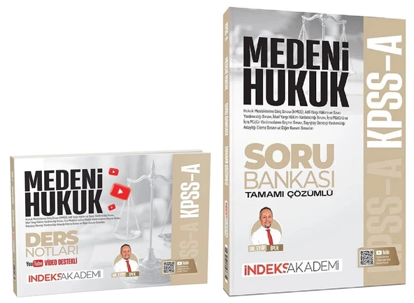 İndeks Akademi 2026 KPSS A Grubu Medeni Hukuk Video Ders Notları + Soru Bankası 2 li Set - Eyüp İpek İndeks Akademi Yayıncılık ürün görseli 1