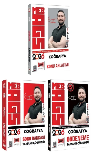 Yargı 2026 MEB-AGS Coğrafya Konu Anlatımı + Soru Bankası + 66 Deneme 3 lü Set - Engin Eraydın Yargı Yayınları ürün görseli 1