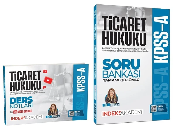 İndeks Akademi 2026 KPSS A Grubu Ticaret Hukuku Video Ders Notları + Soru Bankası 2 li Set - Elif Kendüzer İndeks Akademi Yayıncılık ürün görseli 1