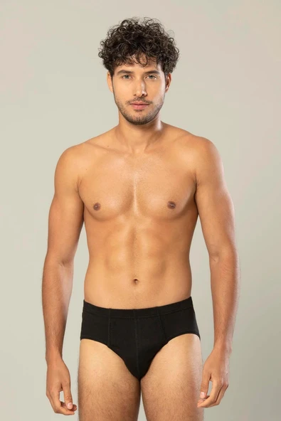 Erdem Erkek Penye Slip Külot 1300 - 6 Adet  Siyah 2XL ürün görseli 1