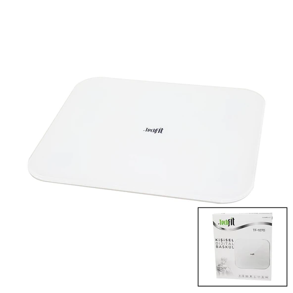 GİZLİ EKRAN -SOFT BEYAZ CAM ZEMİN  DİJİTAL BASKÜL TERAZİ 180KG SENSÖR -LED EKRAN -ODA℃ TF-1070 (5250) ürün görseli 1