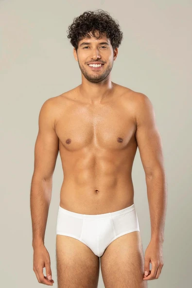 Erdem Erkek Penye Slip Külot 1300 - 6 Adet  Beyaz S ürün görseli 1