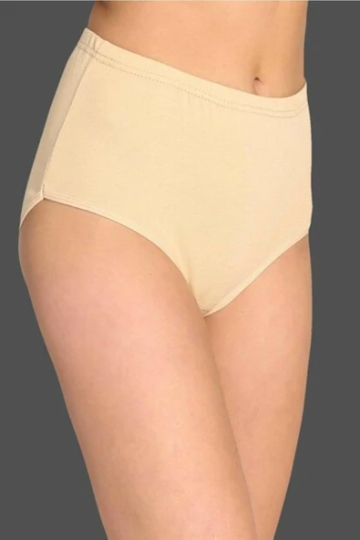 Gümüş Kadın Ribana Yüksek Bel Bato Külot 3040/3041 - 6 Adet  Ten 3XL ürün görseli 1