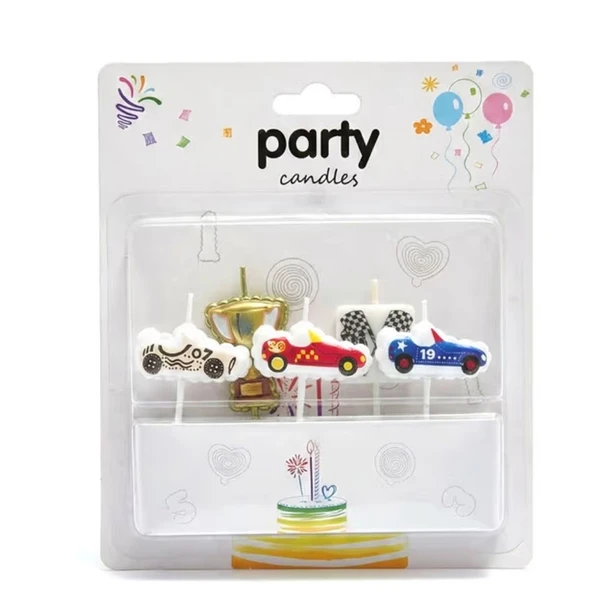 Yarış Arabaları 5li Mum Set - Resim 2