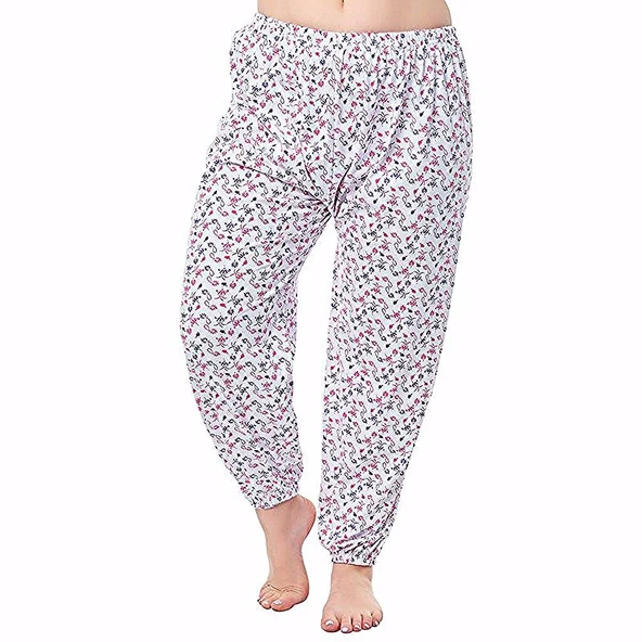 6 Adet Bayan Tek Alt Pijama Çiçek Desenli YAZLIK Battal Boy  4XL Karışık Renk ürün görseli 1