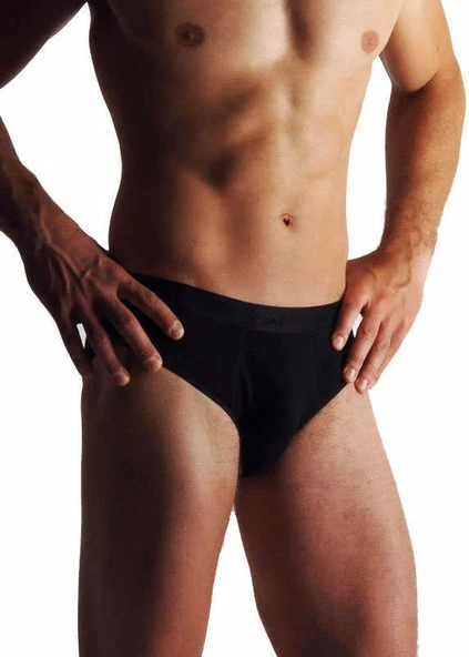 Yıldız Kemerli Modal Erkek Slip Külot Renkli  XL Siyah ürün görseli 1