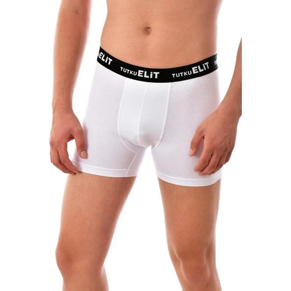 3'Lü TUTKU ELİT Modal Elastan Spor Boxer  Beyaz M ürün görseli 1