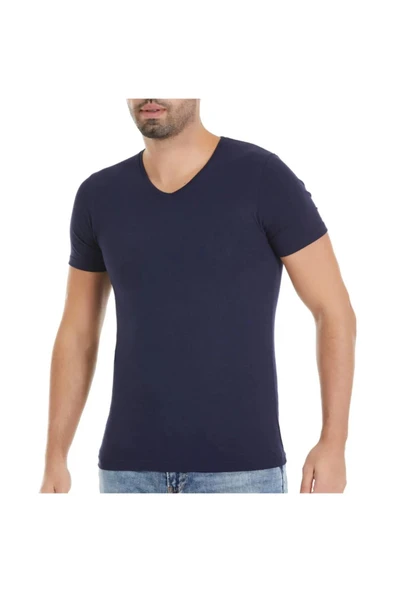 Yıldız Erkek Modal Pamuk V Yaka Fanila T-Shirt  Lacivert S ürün görseli 1