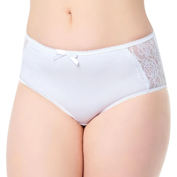 TUTKU ELİT KADIN YANI DANTELLİ BATO KÜLOT 2401 - 12 ADET   Beyaz 2XL ürün görseli 1
