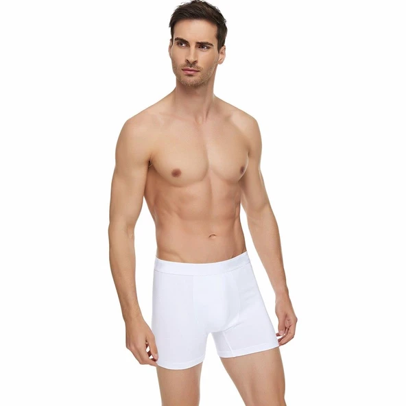 3'Lü TUTKU ELİT Modal Elastan Boxer 1251  Beyaz S ürün görseli 1
