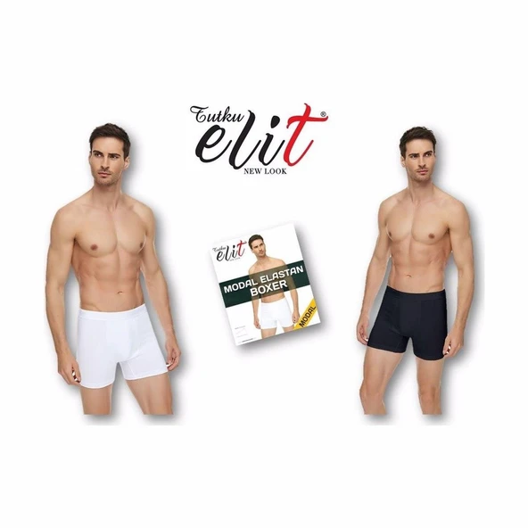 6'Lı TUTKU ELİT Modal Elastan Boxer 1251  XL Siyah ürün görseli 1
