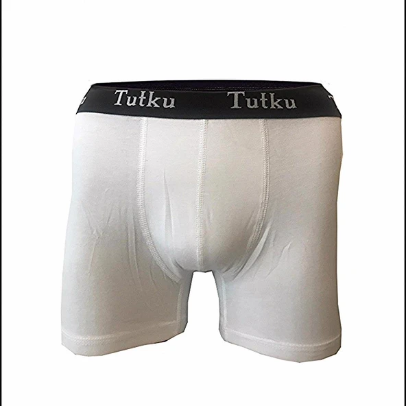 Tutku Erkek Elastan Spor Boxer 2 Adet  Beyaz S ürün görseli 1