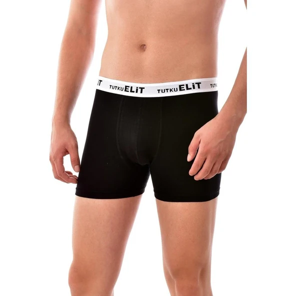 6'Lı TUTKU ELİT Modal Elastan Spor Boxer  Siyah S ürün görseli 1