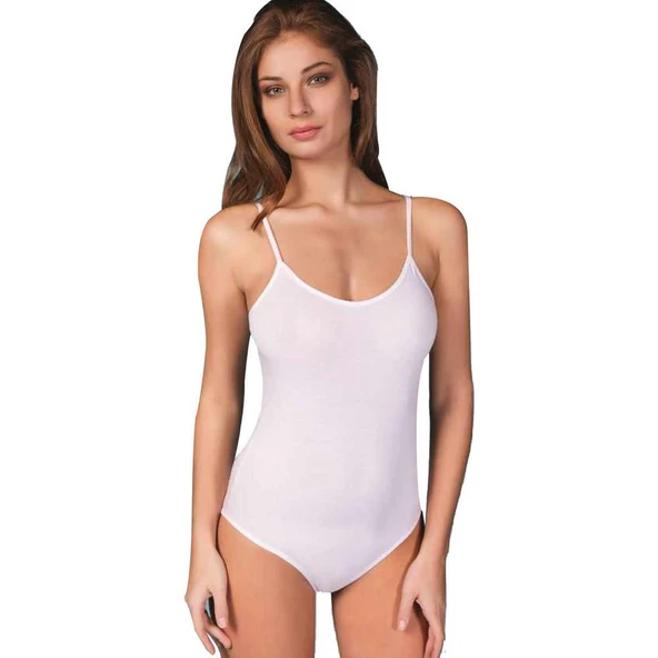 6'Lı Berrak 2081- 2082 Kadın Çıtçıtlı (Kancalı) Body  Beyaz M ürün görseli 1