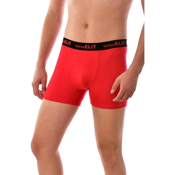 6'Lı TUTKU ELİT Modal Elastan Spor Boxer  Kırmızı S ürün görseli 1