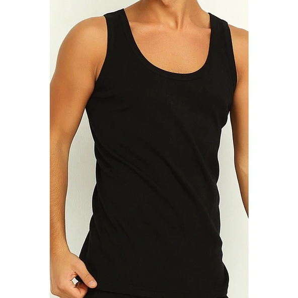 Yıldız 370-371-372 Erkek Likralı Atlet 2'Li   Siyah 3XL ürün görseli 1